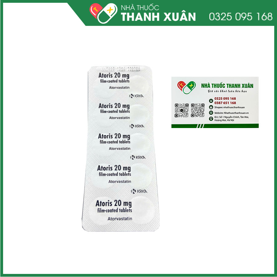 Thuốc Atoris 20mg điều trị rối loạn mỡ máu nguyên phát và rối loạn lipid máu hỗn hợp
